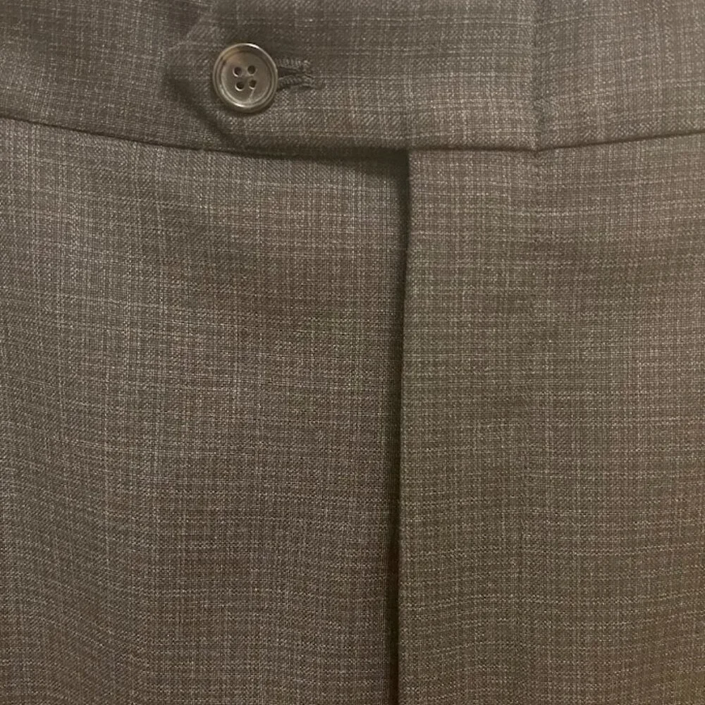 Hart Schaffner Marx Gray Plaid Australian Wool‎ Suit Coat Pants 44R Formal Work